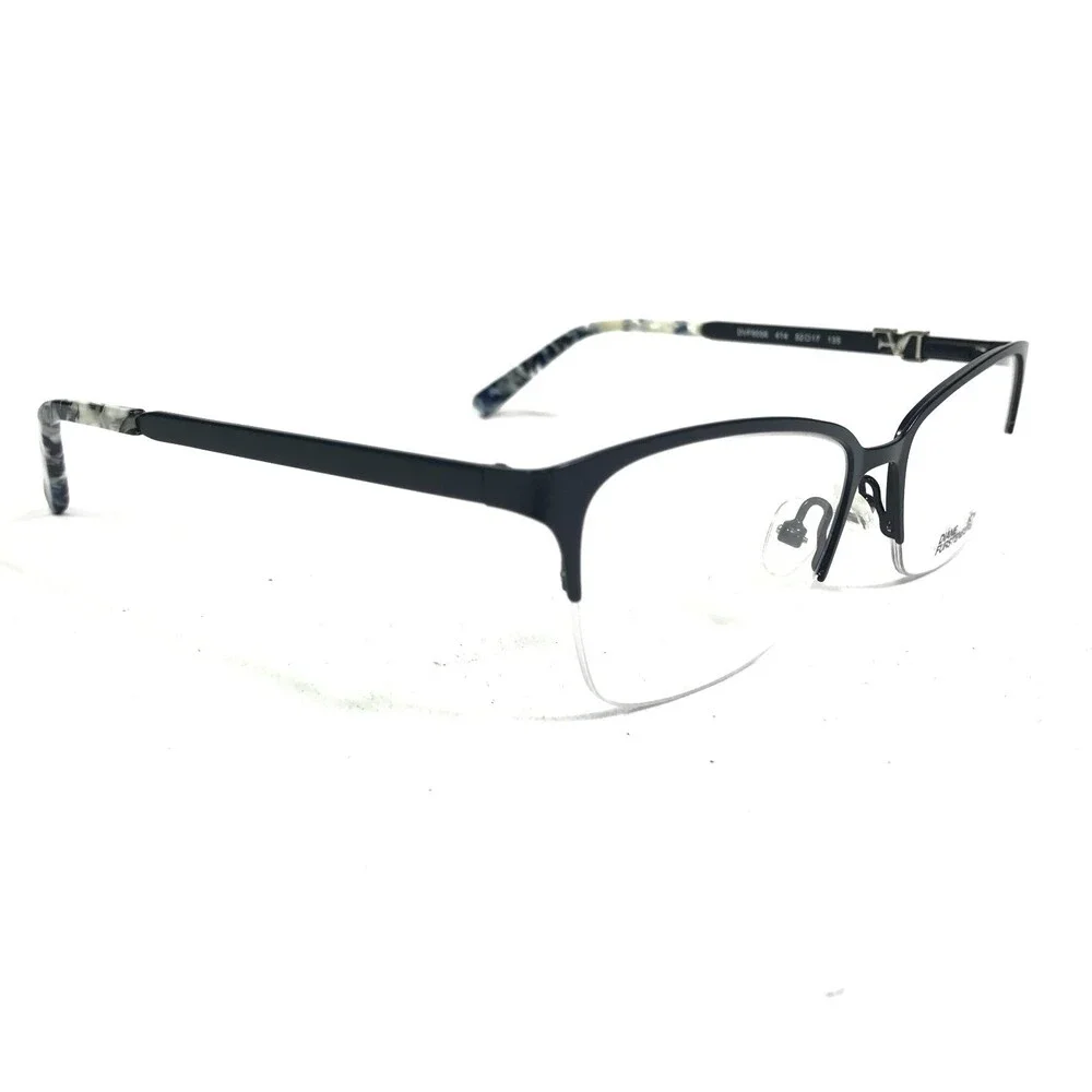 Diane von Furstenberg Eyeglasses Frames DVF8056 414 Navy Blue Cat Eye 52-17-135
